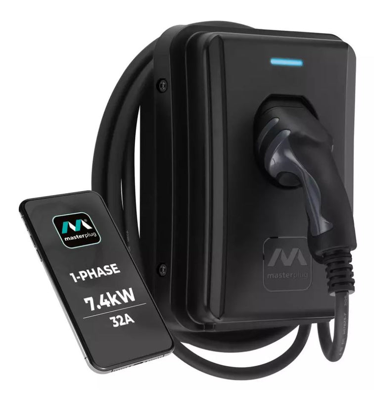 Masterplug 7.4kW Electric Vehicle Charger with 5m cable : All Type 2 EV's