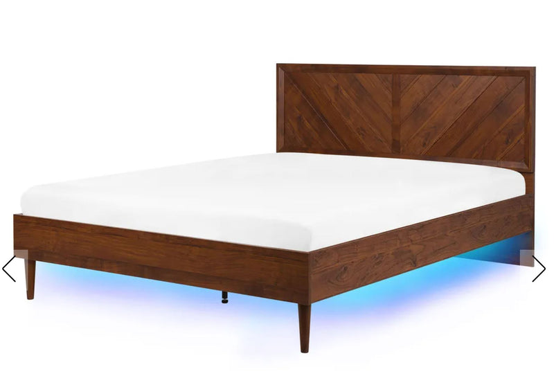 MIALET Bed with 160 x 200 cm (King Size) Dark Brown