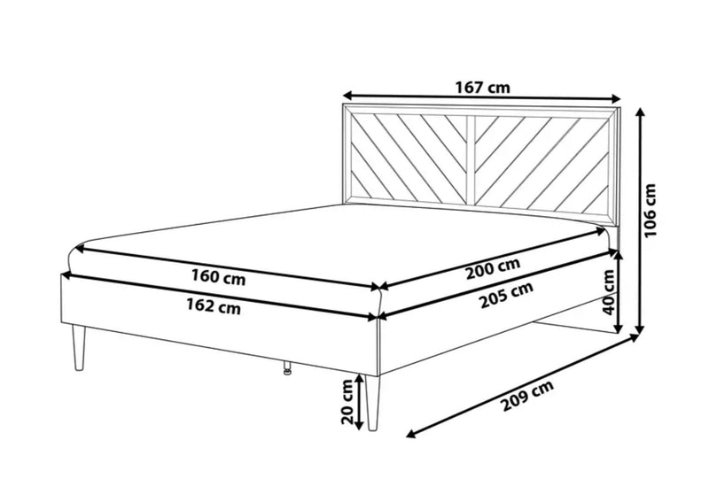 MIALET Bed with 160 x 200 cm (King Size) Dark Brown