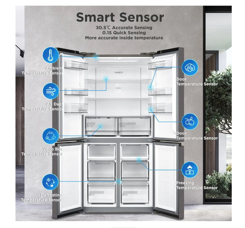 Midea MDRF632FIE46 Wifi Connected Total No Frost American Fridge Freezer