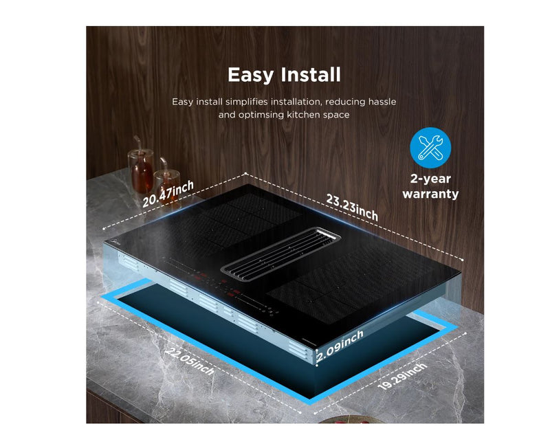 Midea MIH740Y078B Electric Induction Extractor Hob - Black