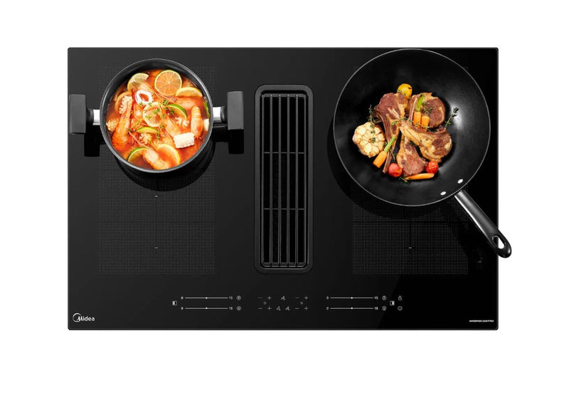 Midea MIH740Y078B Electric Induction Extractor Hob - Black