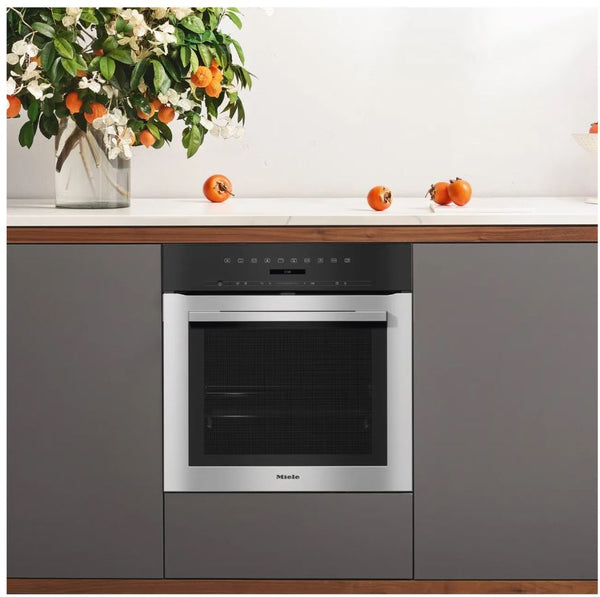 Miele ContourLine H7164BP Built In Electric Single Oven with Moisture Plus, Pyrolytic Cleaning and Accurate Temperature Control