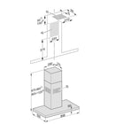 Miele DAW1920 90cm Chimney Cooker Hood for Ducted/Recirculating Ventilation - Stainless Steel