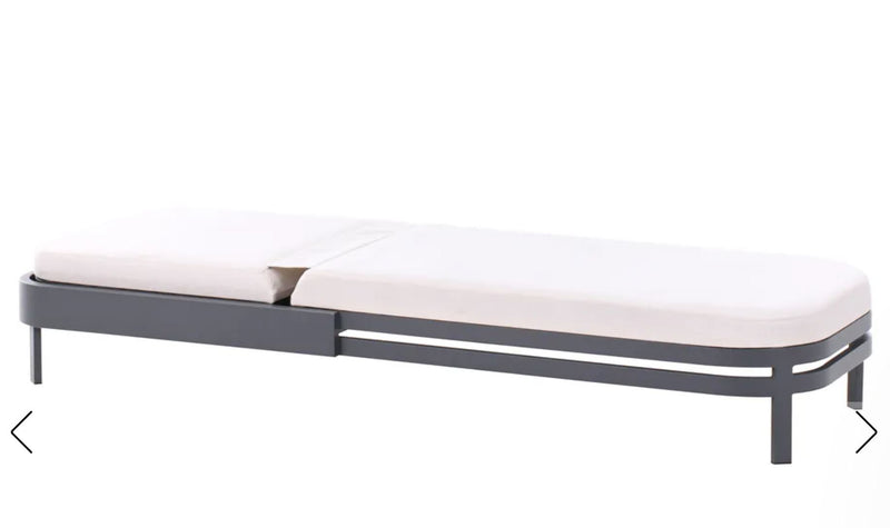 NETTUNO Luxury Sun Lounger with Cushion : Metal Light Beige