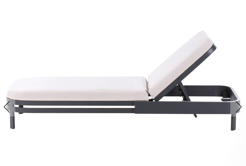 NETTUNO Luxury Sun Lounger with Cushion : Metal Light Beige