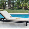 NETTUNO Luxury Sun Lounger with Cushion : Metal Light Beige