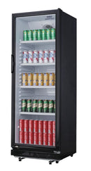 Nisbets Essentials Upright Display Fridge Cooler Black - 346Ltr