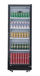 Nisbets Essentials Upright Display Fridge Cooler Black - 346Ltr