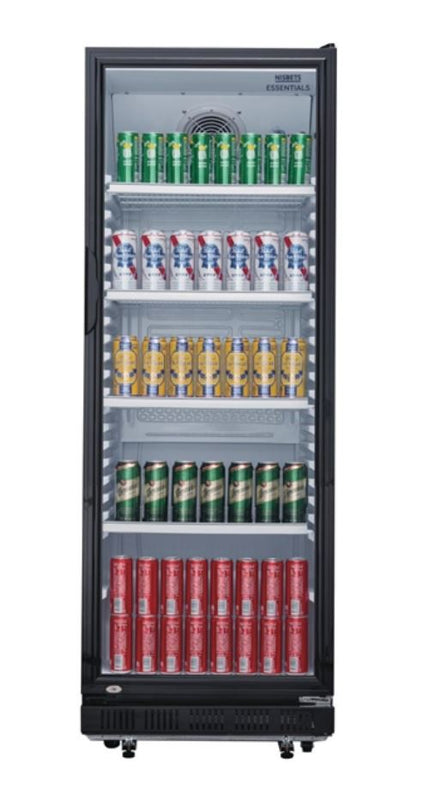 Nisbets Essentials Upright Display Fridge Cooler Black - 346Ltr