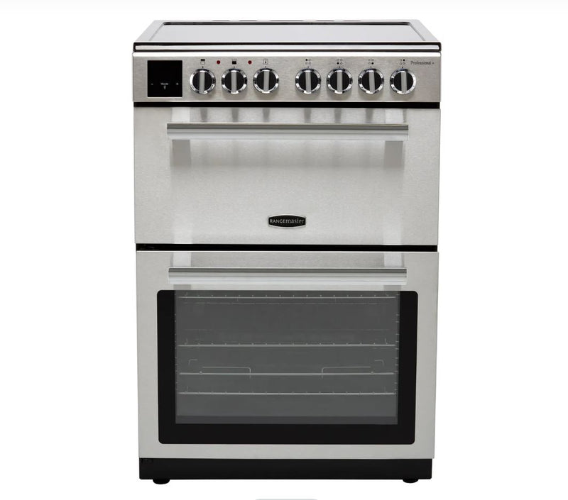 Rangemaster Professional Plus 60 PROPL60EISS/C 60cm Wide Double Oven Electric Cooker with Induction Hob - Stainless Steel / Chrome