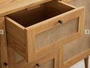 Oak Rattan Large Sideboard