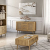 Oak Rattan Large Sideboard
