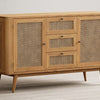 Oak Rattan Large Sideboard
