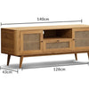 Oak Rattan TV Cabinet