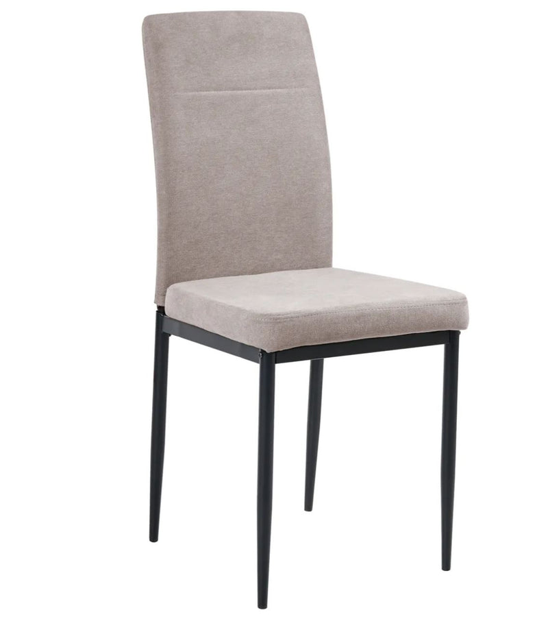 RINER : Set of 4 Dining Chairs Fabric Taupe