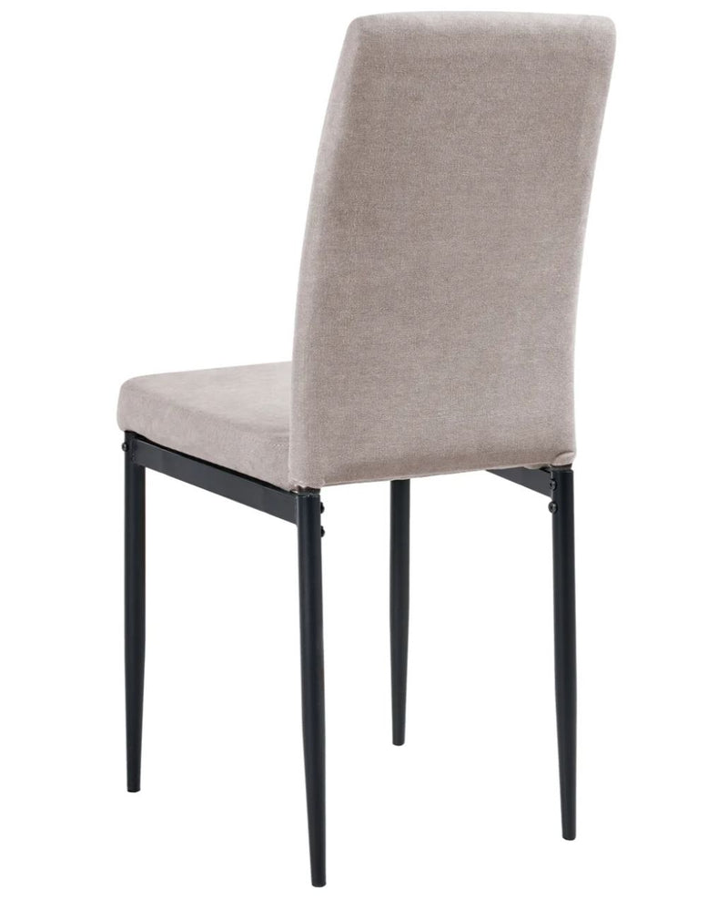 RINER : Set of 4 Dining Chairs Fabric Taupe