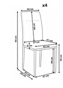 RINER : Set of 4 Dining Chairs Fabric Taupe