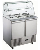 Adexa THS900VG : Saladette Refrigerator with Glass Display : 2 doors