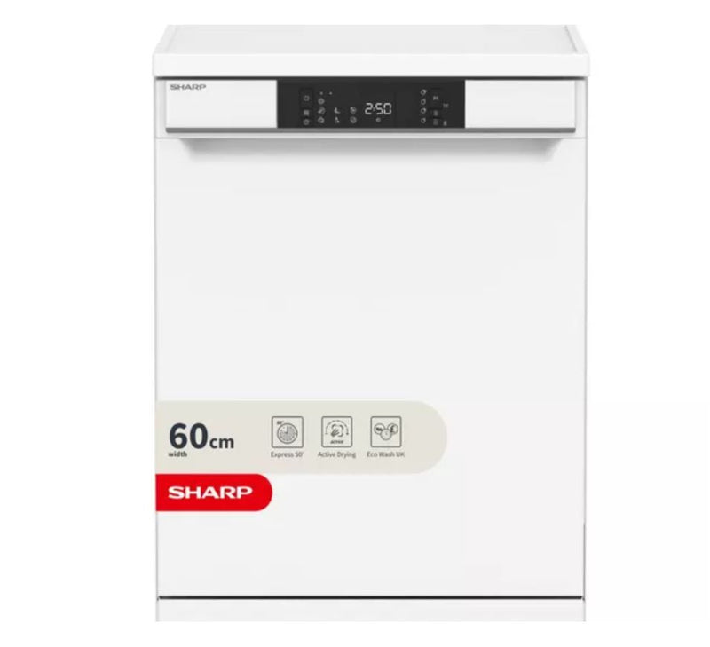 SHARP QW-NA1FF47D3W2-EN Full-size Dishwasher - White