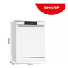 SHARP QW-NA1FF47D3W2-EN Full-size Dishwasher - White