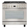 Smeg Portofino CPF9GPX 90cm wide Dual Fuel Range Cooker with Gas Hob and Pyrolytic Cleaning - Stainless Steel