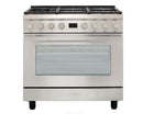 Smeg Portofino CPF9GPX 90cm wide Dual Fuel Range Cooker with Gas Hob and Pyrolytic Cleaning - Stainless Steel