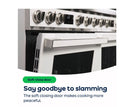 Smeg Portofino CPF9GPX 90cm wide Dual Fuel Range Cooker with Gas Hob and Pyrolytic Cleaning - Stainless Steel