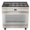 Smeg Portofino CPF9GPX 90cm wide Dual Fuel Range Cooker with Gas Hob and Pyrolytic Cleaning - Stainless Steel