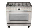 Smeg Portofino CPF9GPX 90cm wide Dual Fuel Range Cooker with Gas Hob and Pyrolytic Cleaning - Stainless Steel