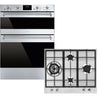 Smeg Classic AODUSF6300G Built In Electric Double Oven and Gas Hob Pack - Stainless Steel