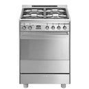 Smeg Concert SUK61PX8 60cm Wide Single Oven Dual Fuel Cooker with Pyrolytic Cleaning - Stainless Steel
