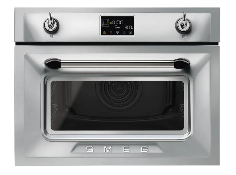 Smeg Victoria SO4902M1X Built In Electric Single Oven with Microwave Function - Stainless Steel