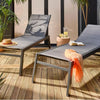 Solis Aluminium Sun Loungers : Grey Pair of 2