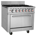 Steelmore HKR-6S 6 Burner Commercial Gas Range Cooker with Oven - 47kW, 920mm Wide, Natural Gas