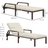 Outsunny Rattan Sun Lounger w/ Adjust Backrest - Cream