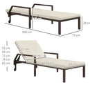 Outsunny Rattan Sun Lounger w/ Adjust Backrest - Cream