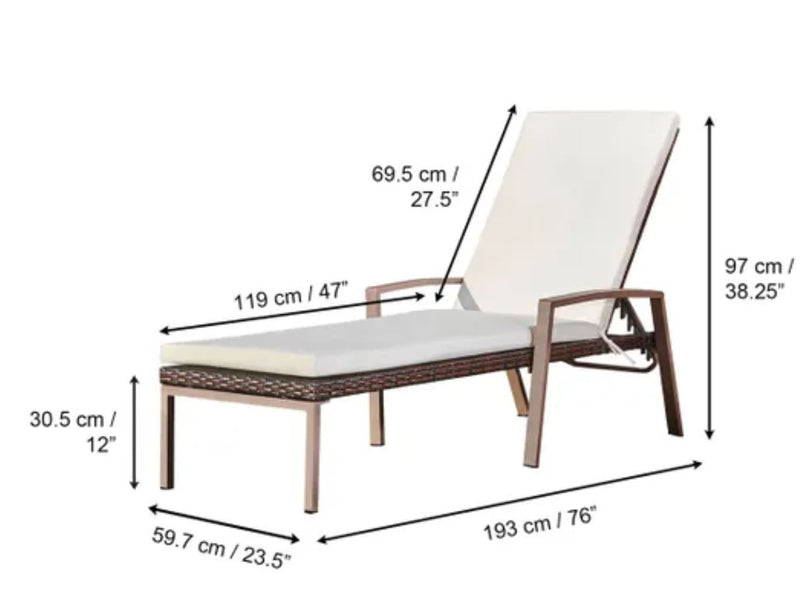 Teamson Outdoor Wicker Loungers x 2