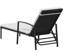 VidaXL Sun Loungers 2 pcs with Table Poly Rattan Black