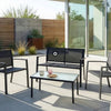 TAVOLETO Metal Dark Grey 4 Seater Garden Lounge Set with Coffee Table