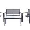 TAVOLETO Metal Dark Grey 4 Seater Garden Lounge Set with Coffee Table