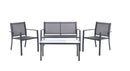 TAVOLETO Metal Dark Grey 4 Seater Garden Lounge Set with Coffee Table