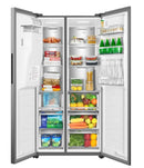 TCL 591 Litre Side by Side American Fridge Freezer - Stainless Steel (Water + Ice)