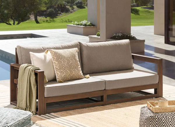 TIMOR Garden Sofa 2 Seater Modular Certified Acacia Wood : Dark Brown