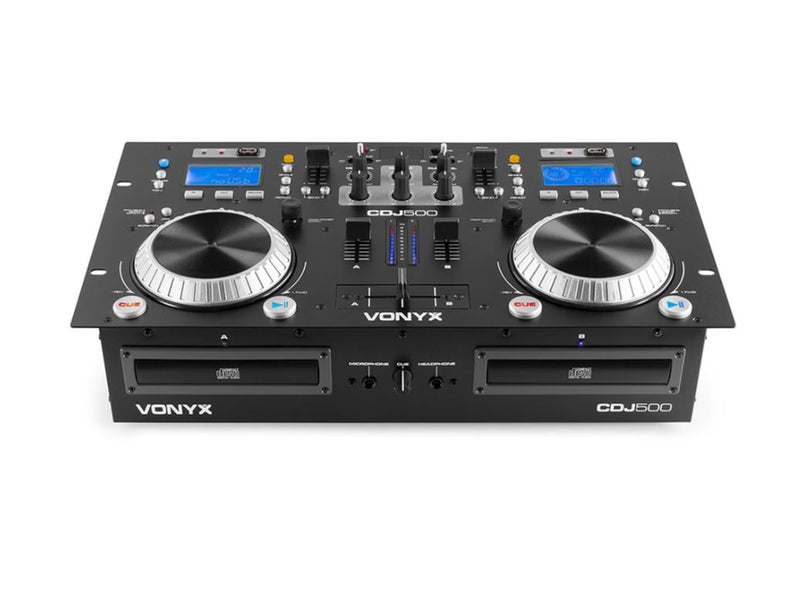 Dual DJ CD Mixer With Built In Amplifier - Vonyx CDJ500
