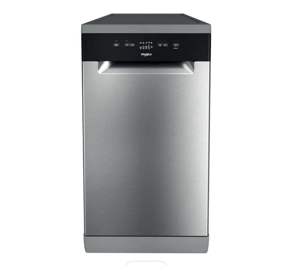 Whirlpool WF9E2B19XUK Slimline Dishwasher - Stainless Steel / Black