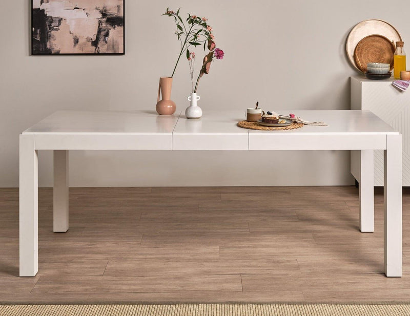 Magnus White Wood Dining Table - Extendable