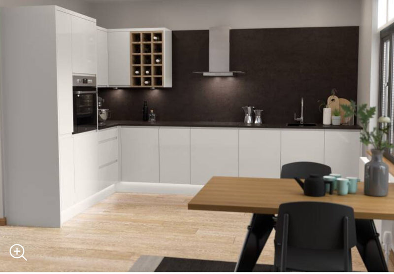 WK J Pull 20 Cabinet Kitchen with Island : Pebble Grey