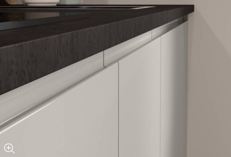 WK J Pull 20 Cabinet Kitchen with Island : Pebble Grey