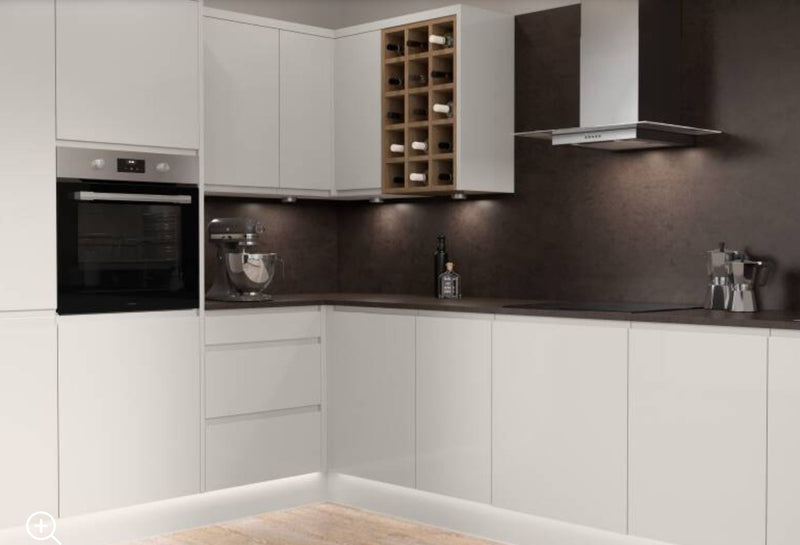 WK J Pull 20 Cabinet Kitchen with Island : Pebble Grey